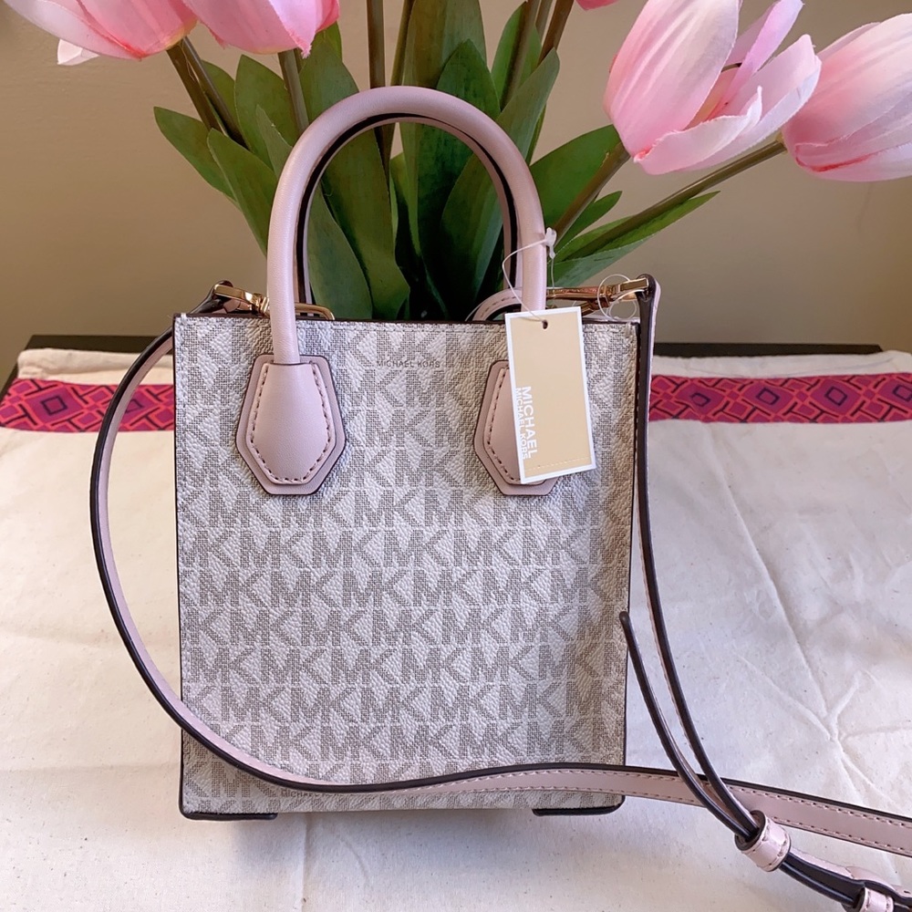 Michael Kors Mercer Extra-Small Logo and Leather Crossbody Bag - Picture 2 of 9